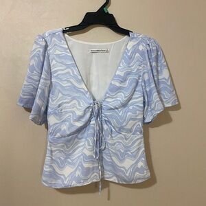 Abercrombie & Fitch Poplin square neck corset top size small